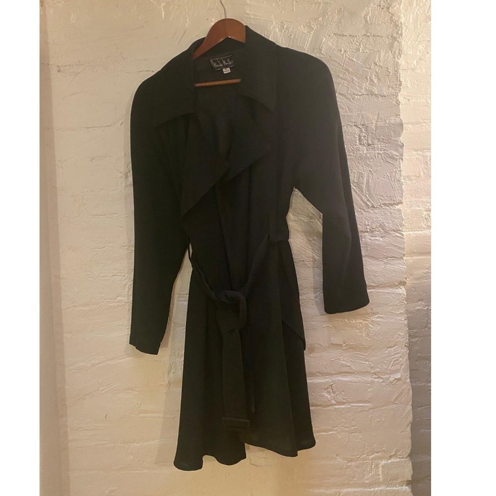 Black Belted Double-breasted Trench Coat
